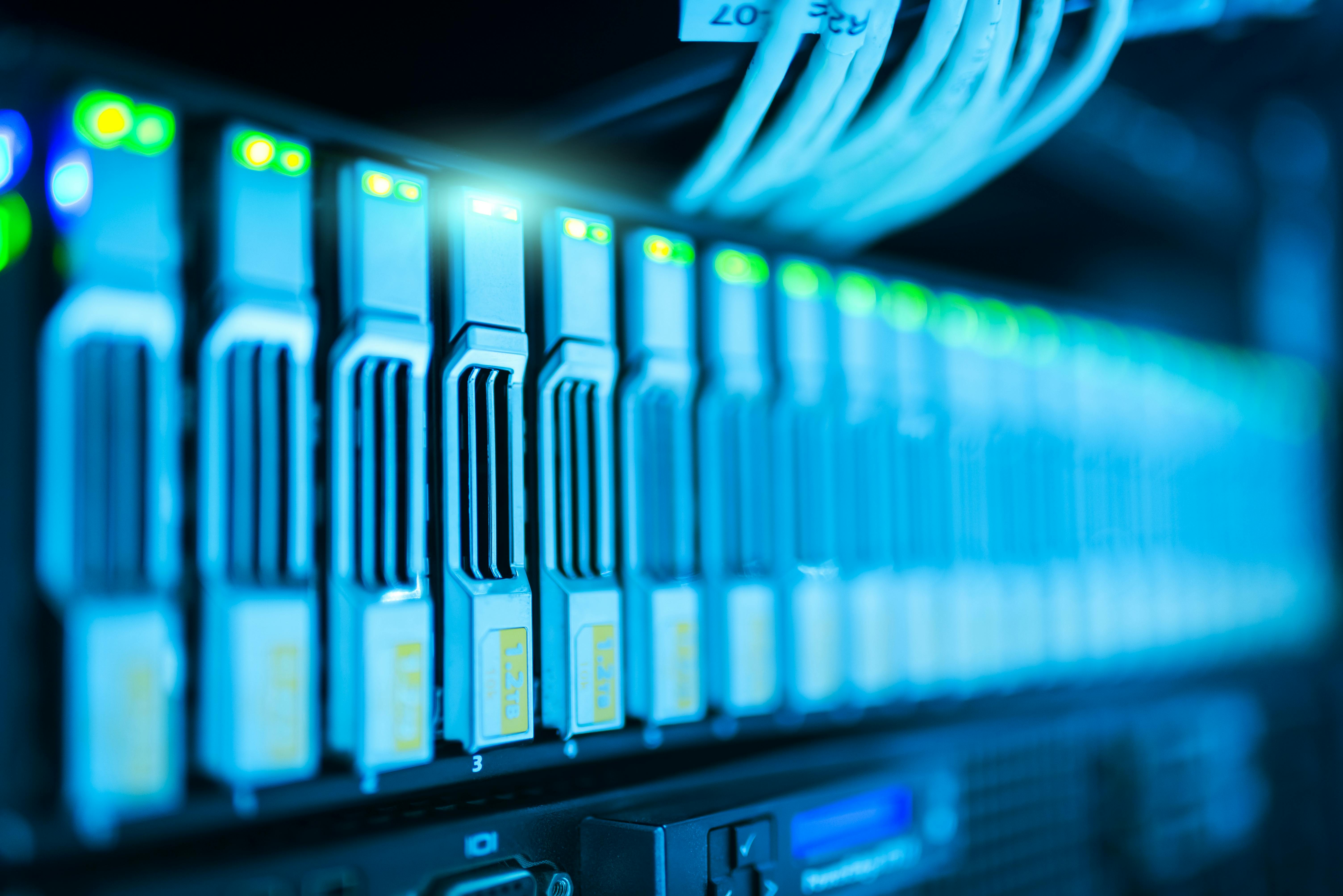 Modern server room banner